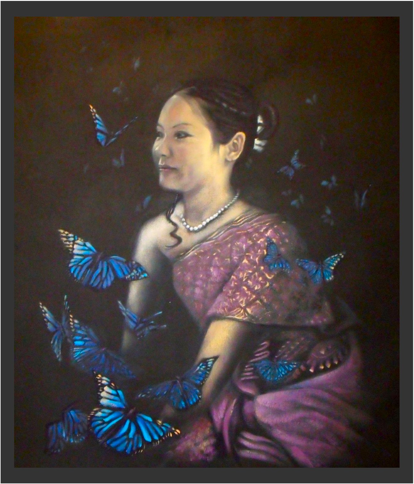 Portrait Painting of 'Cici with Butterflies'