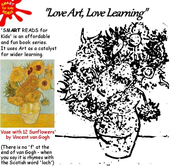 Color in van Gogh for Kids / Children Sunflowers